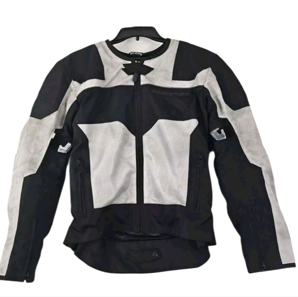 🏍️ Scorpion EXO Skeletal Protection Mens Size S~Black/Gray Armored Biker Jacket - Picture 1 of 11